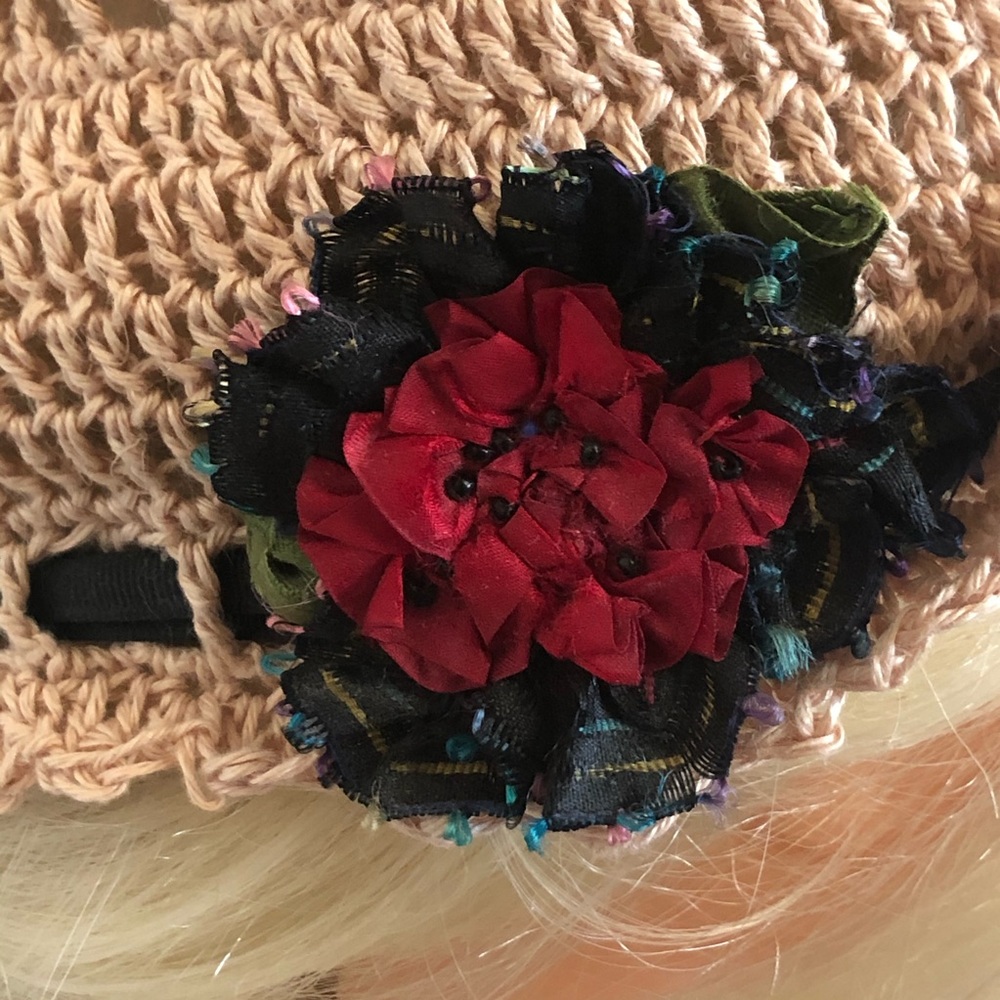 Unique handmade Boho hat FIRM 🌟ONE OF A KIND Crochet linen Boho hat - Picture 4 of 8